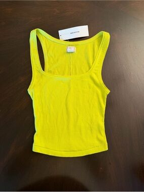Urban Outfitters Neon Lime Ribbed Tank Top